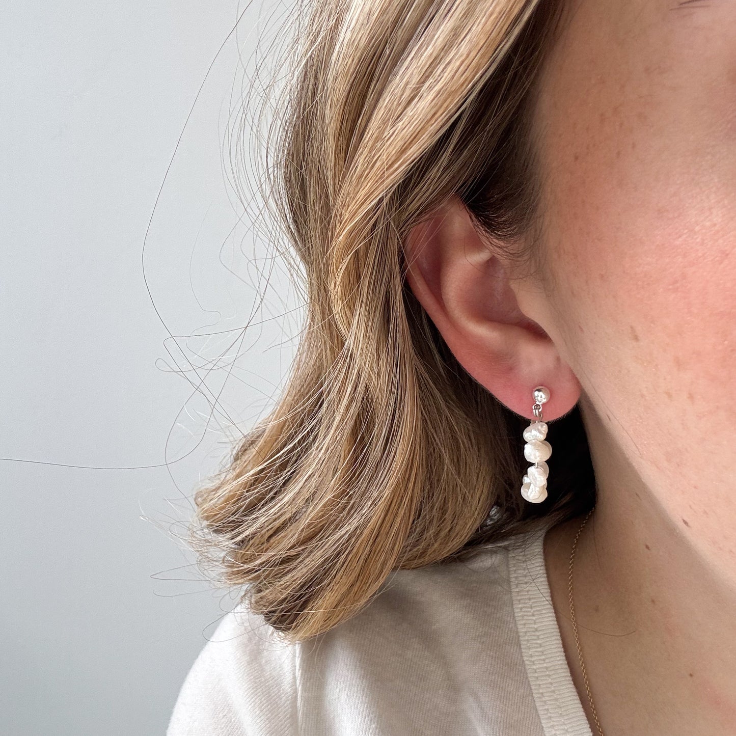 Pearly Hoop Stud