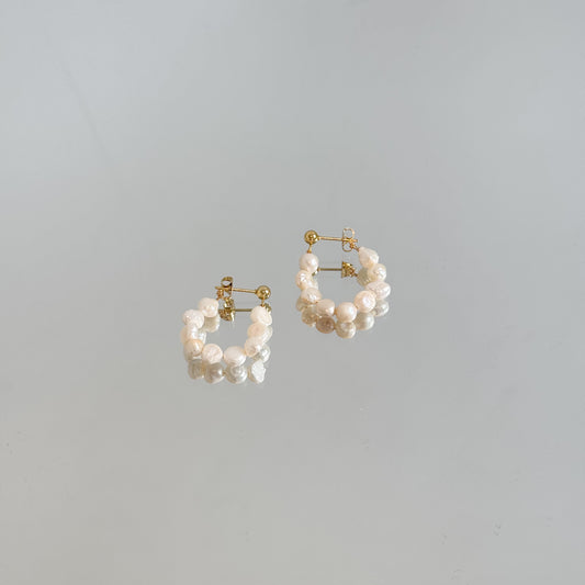 Pearly Hoop Stud